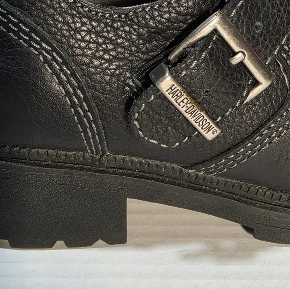 Harley Davidson Ankle Boots Womans Size 5 Leather Black Like New - Picture 6 of 8